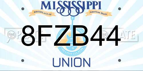 8FZB44 Mississippi License Plate