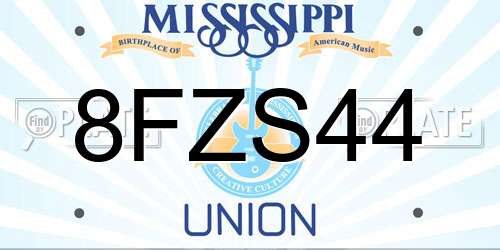 8FZS44 Mississippi License Plate