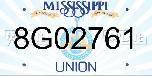 8G02761 Mississippi License Plate