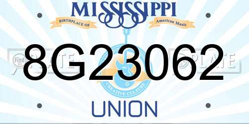 8G23062 Mississippi License Plate