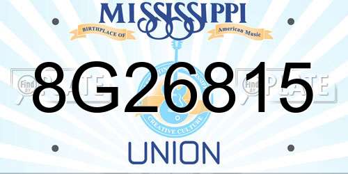 8G26815 Mississippi License Plate