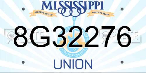 8G32276 Mississippi License Plate
