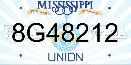 8G48212 Mississippi License Plate