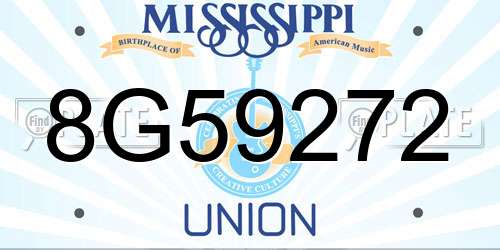 8G59272 Mississippi License Plate