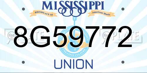 8G59772 Mississippi License Plate