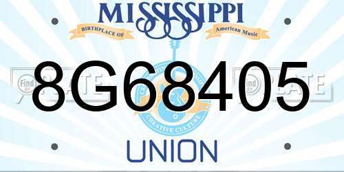 8G68405 Mississippi License Plate