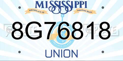 8G76818 Mississippi License Plate