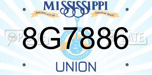 8G7886 Mississippi License Plate