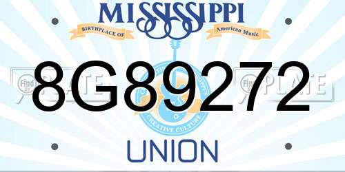 8G89272 Mississippi License Plate