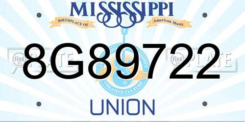 8G89722 Mississippi License Plate