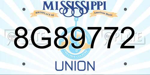 8G89772 Mississippi License Plate