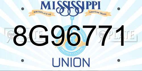 8G96771 Mississippi License Plate