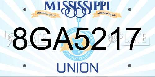 8GA5217 Mississippi License Plate
