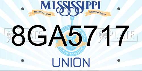 8GA5717 Mississippi License Plate