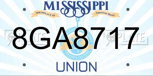 8GA8717 Mississippi License Plate