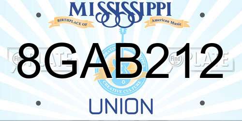 8GAB212 Mississippi License Plate