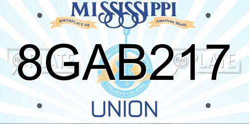 8GAB217 Mississippi License Plate