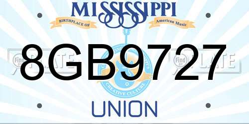 8GB9727 Mississippi License Plate