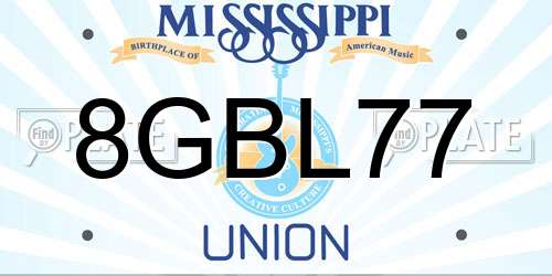 8GBL77 Mississippi License Plate
