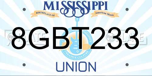 8GBT233 Mississippi License Plate
