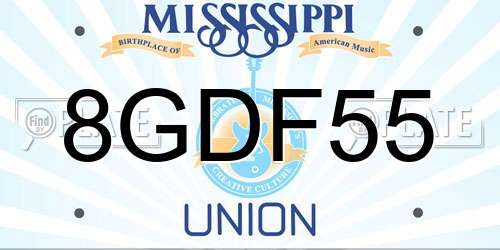 8GDF55 Mississippi License Plate