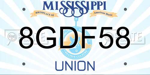 8GDF58 Mississippi License Plate