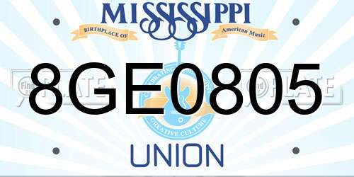 8GE0805 Mississippi License Plate