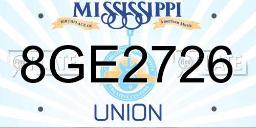 8GE2726 Mississippi License Plate