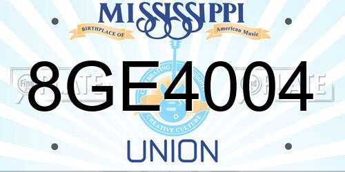 8GE4004 Mississippi License Plate