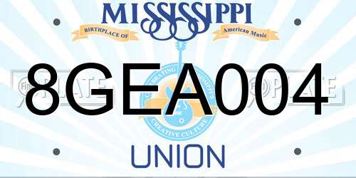 8GEA004 Mississippi License Plate
