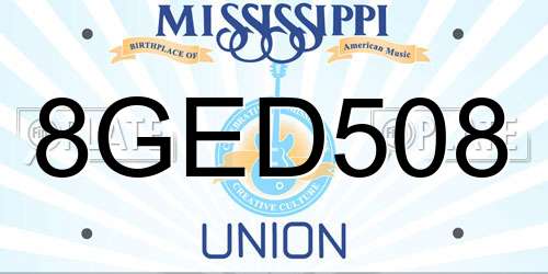 8GED508 Mississippi License Plate