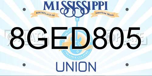 8GED805 Mississippi License Plate