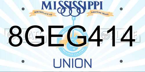 8GEG414 Mississippi License Plate