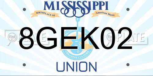 8GEK02 Mississippi License Plate