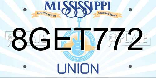 8GET772 Mississippi License Plate