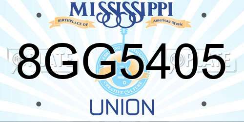 8GG5405 Mississippi License Plate
