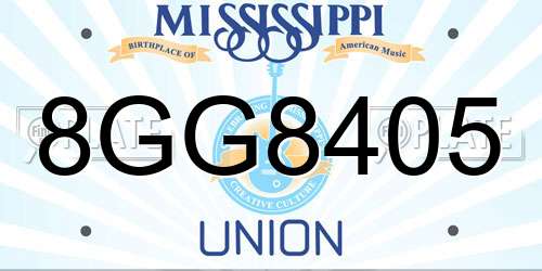 8GG8405 Mississippi License Plate