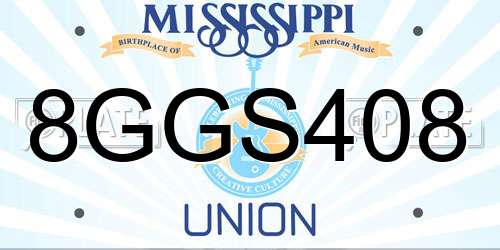 8GGS408 Mississippi License Plate