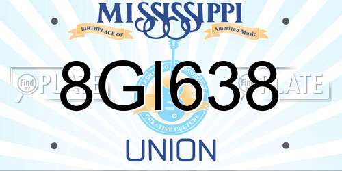 8GI638 Mississippi License Plate