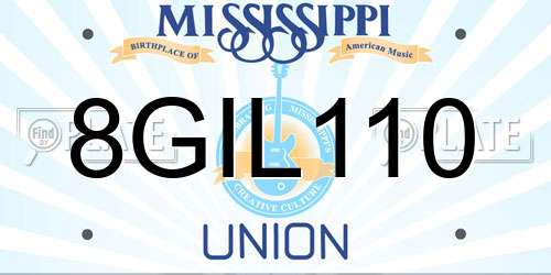 8GIL110 Mississippi License Plate