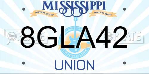 8GLA42 Mississippi License Plate