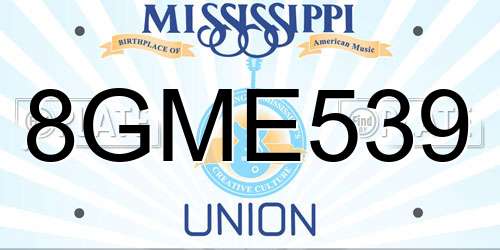 8GME539 Mississippi License Plate