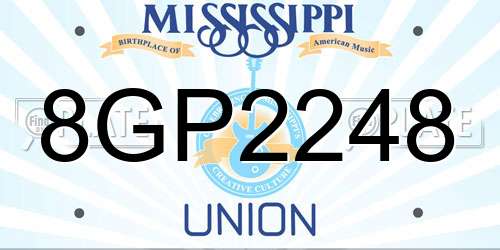 8GP2248 Mississippi License Plate