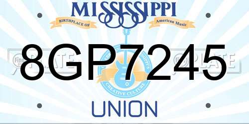 8GP7245 Mississippi License Plate