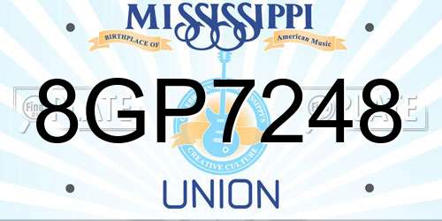 8GP7248 Mississippi License Plate