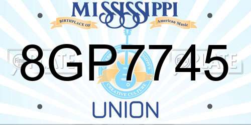 8GP7745 Mississippi License Plate