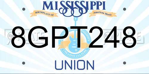 8GPT248 Mississippi License Plate