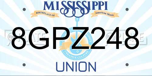 8GPZ248 Mississippi License Plate