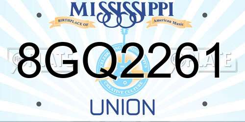 8GQ2261 Mississippi License Plate