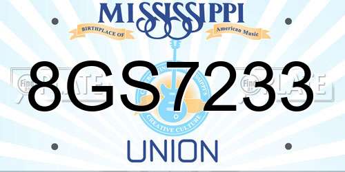 8GS7233 Mississippi License Plate